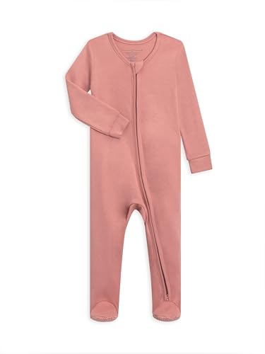 Image of Colored Organics Baby Zip-Up Footed Sleeper with 2-Way Zipper - Newborn Organic Cotton Pajamas