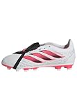 adidas Unisex - Bambini e Ragazzi Predator Club Fold-Over Tongue Firm Ground/Multi Ground Football Boots Kids Shoes, Ftwr White/Solar Turbo/Core Black, 38 2/3 EU