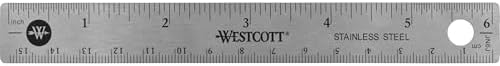 Westcott Stainless Steel Ruler Set with Flexible Design, Non-Slip...