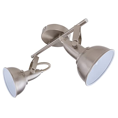 Lámpara de techo retro de 2 focos orientables BRILONER gris 6