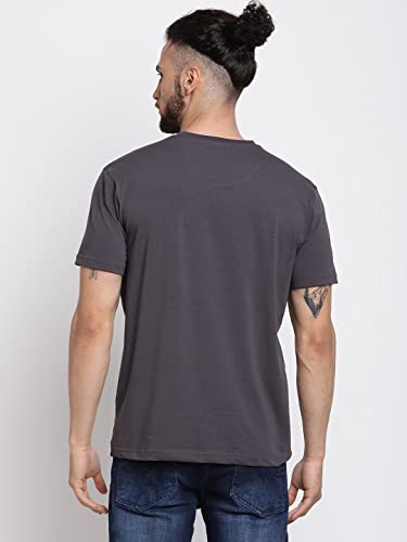 Image of Cantabil Men's Cotton Blend Printed Round Neck T-Shirt (Regular Fit)