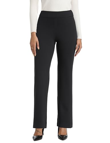 Foucome Womens Dress Pants Wide Leg Stretchy Pull On Work Pants Business Office Casual Ladies Slacks with Pockets