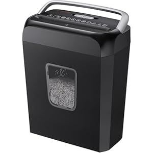 Papierversnipperaar, 6 vellen, zwart, thuisgebruik, kantoorgebruik