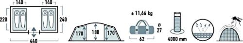 High Peak Tauris 4 Tent  Dark Grey/Green, L