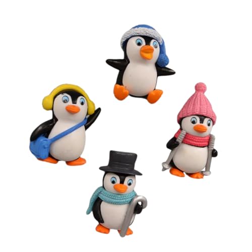 FONDOTIN 4 Piezas Pegatinas Frigorífico Pingüino PVC Decoración Hogar Oficina Adhesivos para Nevera