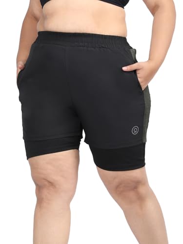Image of CHKOKKO Gym Shorts for Women Workout Sports Running Quick Dry Fit Double Layer Inner Compression with Pockets Breathable Lightweight Wear