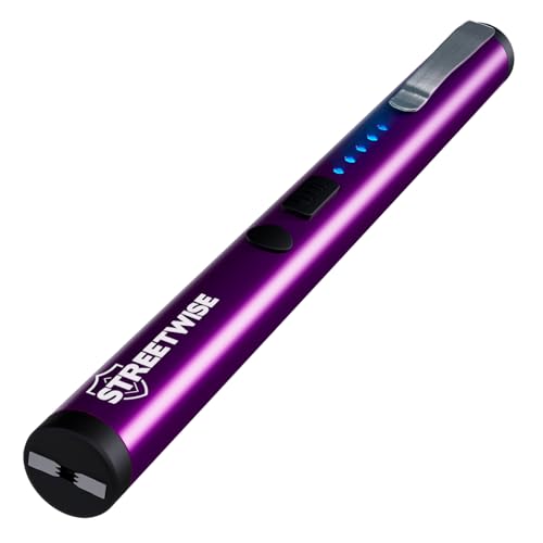Streetwise Pain Pen 25,000,000 Volts Stun Gun for Self Protection - Tactical Stun Pen for Women and Men, USB Rechargeable, Battery Indicator, Durable Clip, Compact and Concealable for Protection