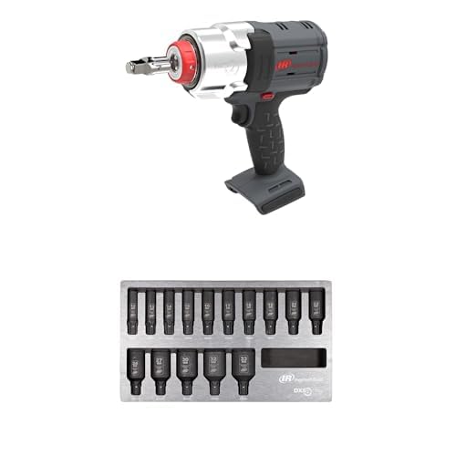Ingersoll-Rand W7153 DXS2 20V Akku-Schlagschrauber, 2170 Nm, Reibring, Solo-Werkzeug mit DXS2 Deep metrisch Schlagstecknuss Satz, 15-teilig, Chrom-Molybdän-Stahl, Sechskant Drive