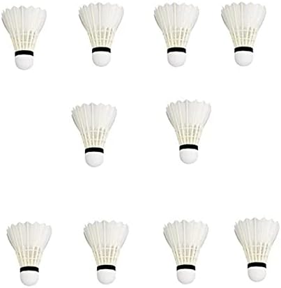 EmmEmm Badminton Feather Shuttle Cocks Speed Wings Box for Playing Badminton 10pcs