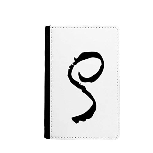 Étui pour passeport motif alphabet grec noir en finition haut de gamme pour voyageur