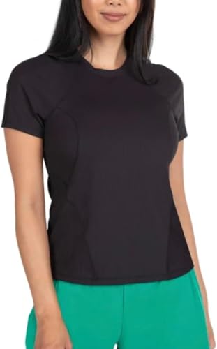T-shirt côtelé Spyder femme manches courtes col rond top été protection UPF 50+