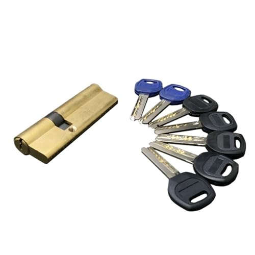 GBYUHAIJUN Cilindro de Cerradura de latón de 65-110mm con 2 + 5 Llaves, Cerradura de Seguridad de Puertas de Entrada, Cilindro de Cerradura de manija de Puerta de Entrada Central(80mm Middle)