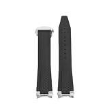 Genérico Compatibile con il cinturino Hydroconquest L3.781/L3.883.4 | Cinturino for orologio sportivo subacqueo con gomma fluorurata 21mm + interfaccia in metallo(Black-silver)