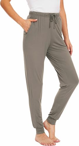 Image of GYS Women's Pajama Pants - Viscose Made from Bamboo, Joggers Pants with Pockets Comfy Lounge Sleep Pants Pj Bottoms