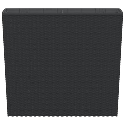 Bac à fleurs haute résistance aspect rotin anthracite pour extérieur durable