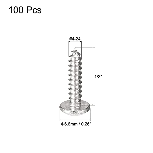 Tornillos autorroscantes de acero inox #4 x 1/2 pulg 100 pcs miniatura 2