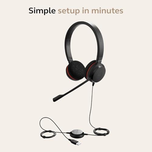 Jabra 4999-829-209 Evolve 20 Uc Wired Headset, Stereo Professional Telephone Headphones thumb #4