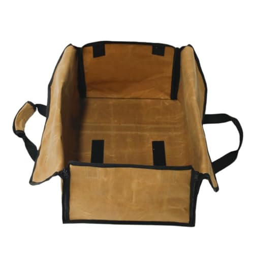 CIYODO Bolso De Leña Cámping Registro Bolsa De Transporte De Troncos Almacenamiento Al Aire Titular De Leña Plegable Bolsa De Almacenamiento Impermeable Bolso De Mano Caqui Lienzo