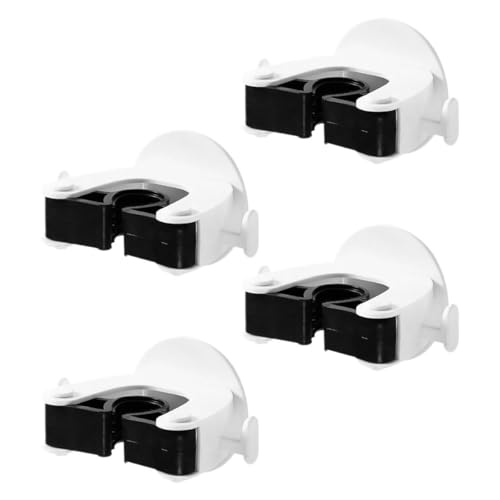TOPPERFUN Soporte para Fregona de Pared Adhesivo sin Perforación, Gancho para Trapeador Negro 4 Piezas, Organizador Multifuncional para Escobas y Limpieza en Hogar y Baño