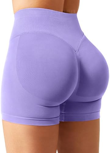 YEOREO SoftHue Damen Sport Short Invisible Scrunch Butt Gym Workout Short | Tummy Control, Seamless, 4.5" Biker Short, Push Up, Booty Lifting, Hohe Taille, Compression, Kurze Sport