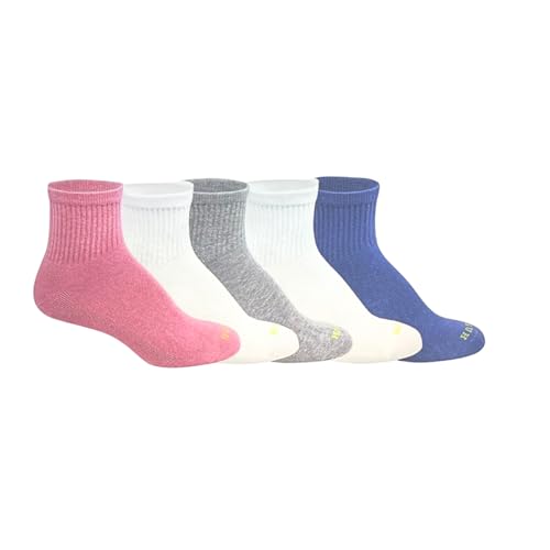 HUE Women's Mini Crew Socks, Assorted Colors, 5 Pairs, One Size2