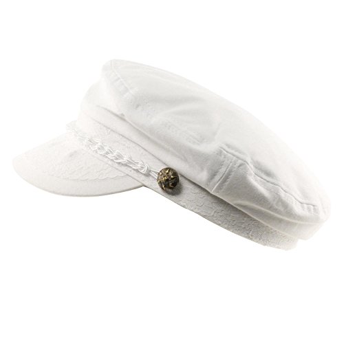 Image of SK Hat shop Men's Summer Cotton Greek Fisherman Sailor Fiddler Driver Hat Flat Cap