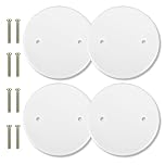 4pcs Round Ceiling Cover Plate, Diameter 11cm/4.33in Plastic Blank Electrical Box Cover Plate with 8pcs Screws for Wall Smoke Detector Fixture Light Fan Hole (White)