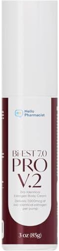 Bi-estro 7.0V2 Pro Bioidentical Natural Cream for Women 7mg Per Pump Maximum Strength - 90 Pumps Wild Yam Based Body Cream - 3oz