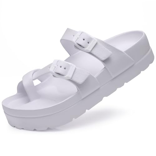 Image of Goosecret Women's Platform Sandals with Arch Support Comfortable Foam Slides Summer Beach Sandals with Adjustable Buckle