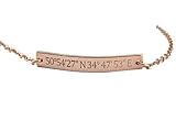Custom coordinates bracelet, latitude longitude bracelet, custom jewelry, engraved bracelet, location bracelet, coordinate bracelet, gps location bracelet, rose gold bracelet