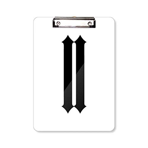 Porte-bloc avec chiffres romains silhouette noire A4 support écriture pince bloc-notes rigide