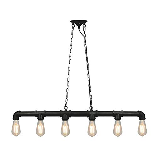 Preisvergleich Produktbild Robin Hängeleuchte, 6 Leuchten, Metall, Länge 103 cm, Schwarz, Sampa Helios