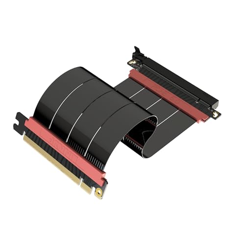 Image of LINKUP - AVA5 PCIE 5.0 Riser Cable (Used) | RTX5090 RX9070 GPU Ready | x16 128GB /s Speed | Compatible with PCIe 4.0 & WRX80 /WRX90E | Straight, Black 20cm (Total Length 24cm)