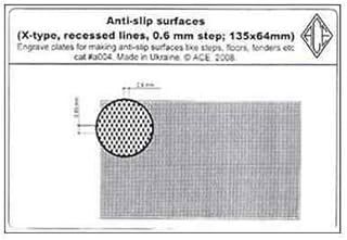 ACE PEA004 - Anti-Slip Surfaces (X-Type, 0.6 mm Step, recessed Lines; 135x64mm)
