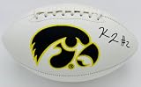 KALEB JOHNSON SIGNED HAWKEYES OFFICIAL SIZE LOGO FOOTBALL PITTSBURGH STEELERS AUTOGRAPH BECKETT AUTHENTICATION K49