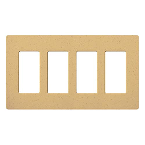 Lutron Claro 4 Gang Decorator/Rocker Wallplate, Satin, Goldstone (1-Pack) | SC-4-GS