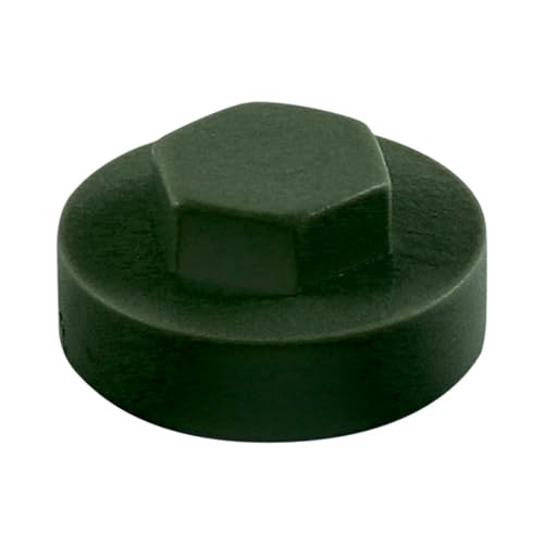 HEX TEK Roofing Screw CLADDING CAPS - 16mm or 19mm Coverage / 8mm Recess (PK 100) (Juniper Green, 19mm)