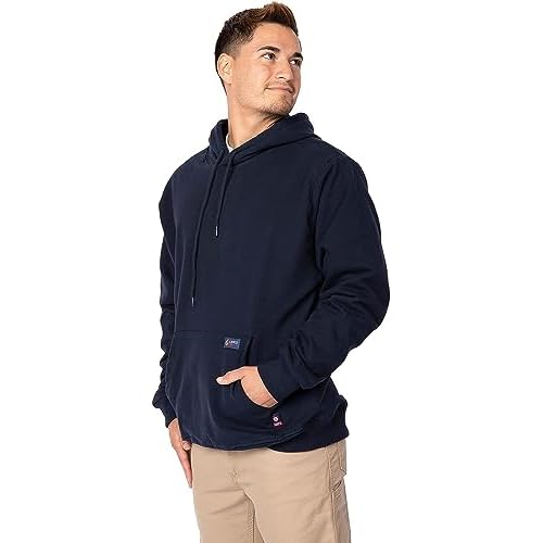 LAPCO FR Hoodie Sweatshirt for Men, Flame Resistant, 12.5oz Fleece Long Sleeve Work Uniform Hooded Pullover, Cotton Acrylic Blend, Meets ATPV HRC CAT NFPA Safety, SWHFR14NY 6XL Regular, Navy