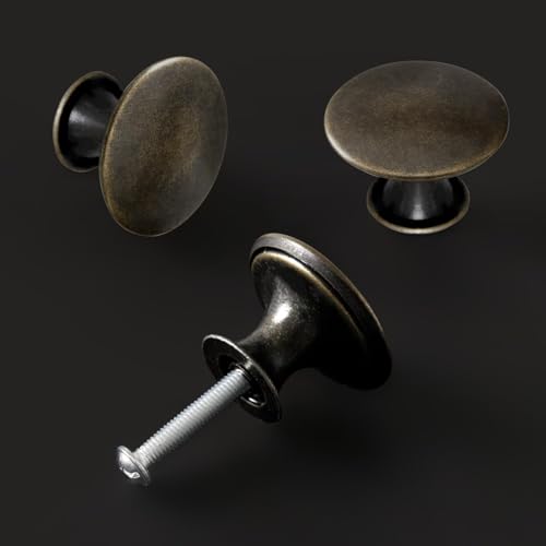 ShipeeKin 4X Oil Rubbed Cabinet Knobs Bronze Dresser Drawer Knob Vintage Kitchen Door Knob Antique Pull Handle 30mm for Closet Chest Bathroom Furniture Hardware - Image 3