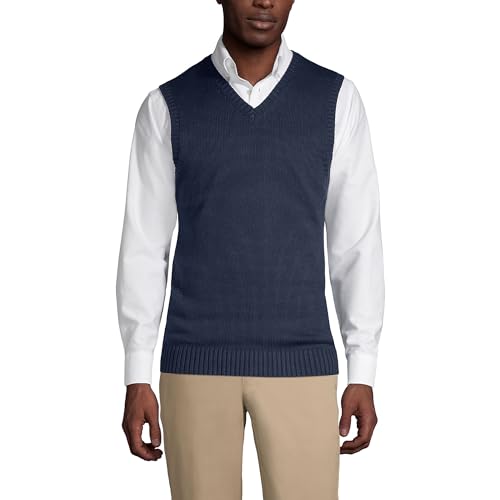 Lands' End School Uniform Men's Cotton Modal Sweater Vest - Main Image