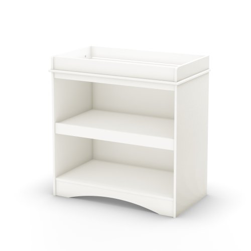 South Shore Cuddly Changing Table with 2 Drawers and open Storage Space, White