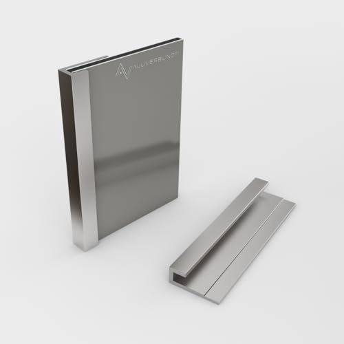 Aluminium Profil 200cm Abschlussprofil - Silber Eloxiert - für 3mm Alu-Verbundplatten PVC-Wand-Paneelen Acrylglas HPL-Platten - Ideal für Küchenrückwände Duschrückwände Wandverkleidungen
