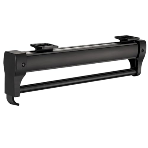 Mcnhbdgg Barra de Armario Ajustable de Montaje Superior, Barra Extraíble Resistente para Colgar Ropa, Barra Deslizante con Bola, Color Negro.