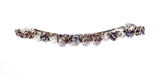 Collection Women's Jewel Wrapped 4" Long Barrette (Amethyst Purple)