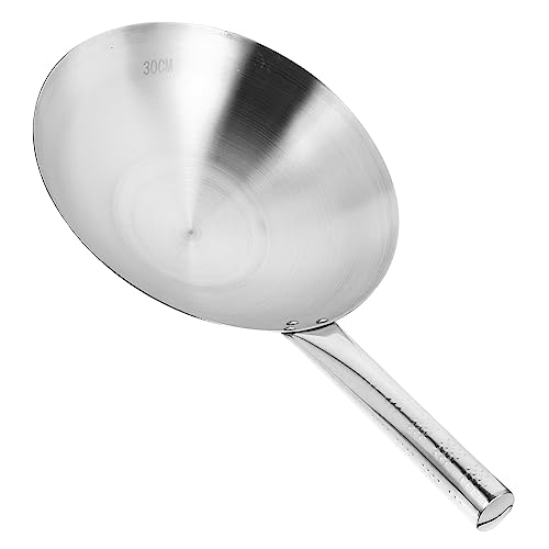 Wok chino de acero inoxidable con mango resistente al calor miniatura 1