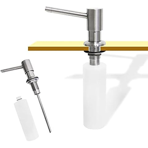 Eingebauter Seifenspender für Küche, Arbeitsplatte, Bar, Spüle, 316 Edelstahl, Pumpkopf, 350 ml, 360 Grad drehbar Cover