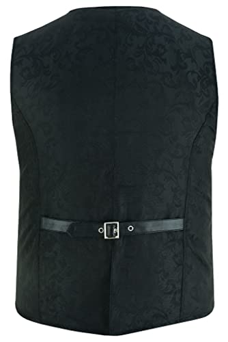 Prime Quality Men's Tailored Black Victorian Vest Waistcoat Damask Velvet Gothic Steampunk Aristocrat VTG/Black Brocade Vest3