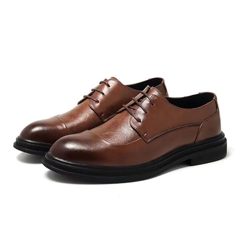 Men's Genuine Leather Dress Shoes with Comfortable Thick Heel & Hand-Crafted Stitching - Ideal for Business Casual Everyday Wear2