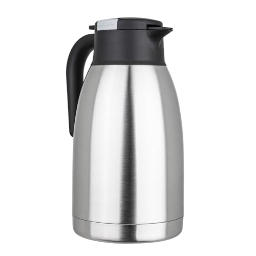 Termo de acero inoxidable, 2 litros, tetera térmica, tetera de café, té, jarra automática con una sola mano