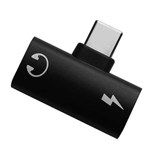 APM Adaptateur 2 en 1, Ecouteurs Casque et Charge, USB-C vers USB-C/Jack 3.5mm, Alu, Noir, Compatible avec iOS iPad iPhone 15 Samsung Galaxy S23 S22 S21 Ultra Xiaomi, 570375